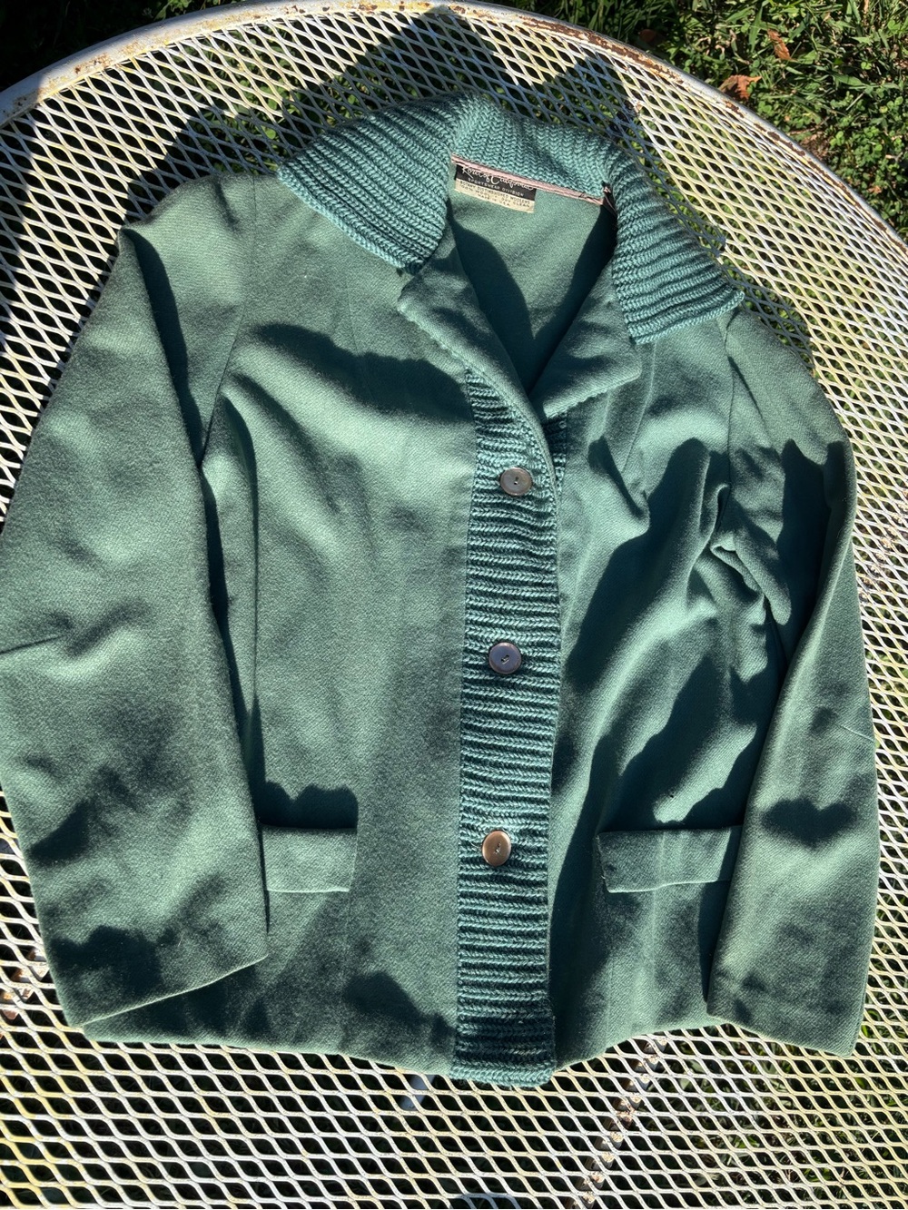 vintage late 1950s to 1960s Koret of California button-front knit shirt-jacket